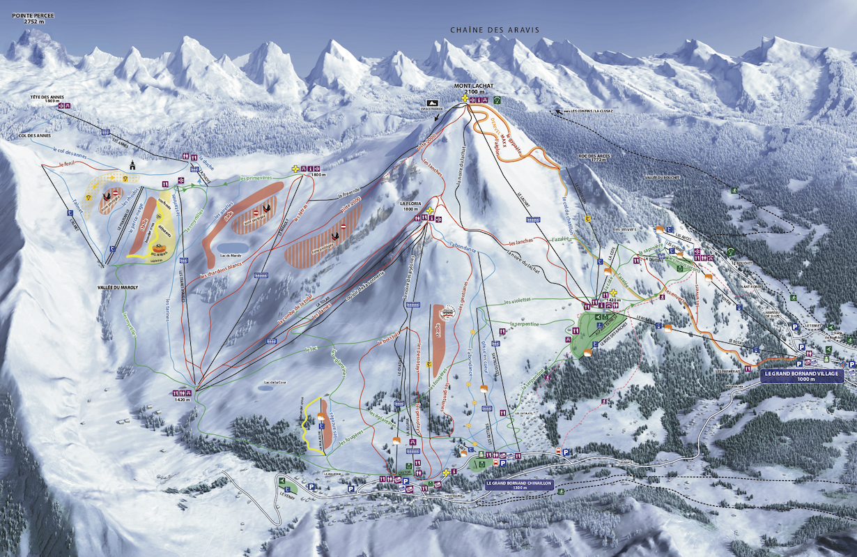 Le Grand Bornand plan des pistes