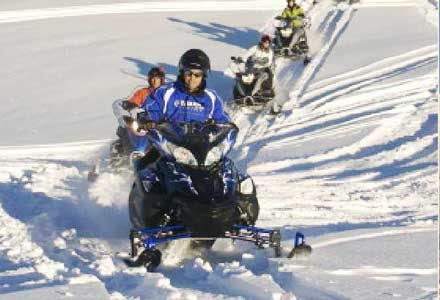 Snowmobiling safari in Espace Diamant, close to La Clusaz
